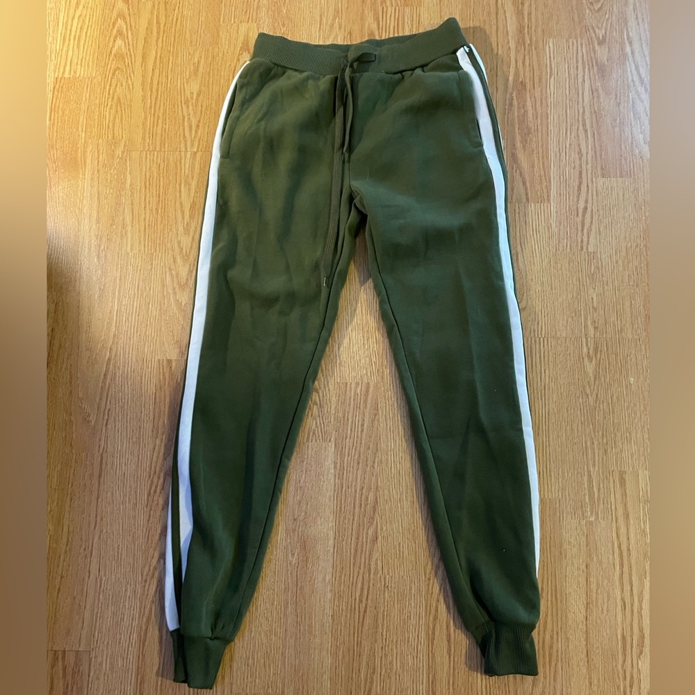 Green striped joggers/sweatpants